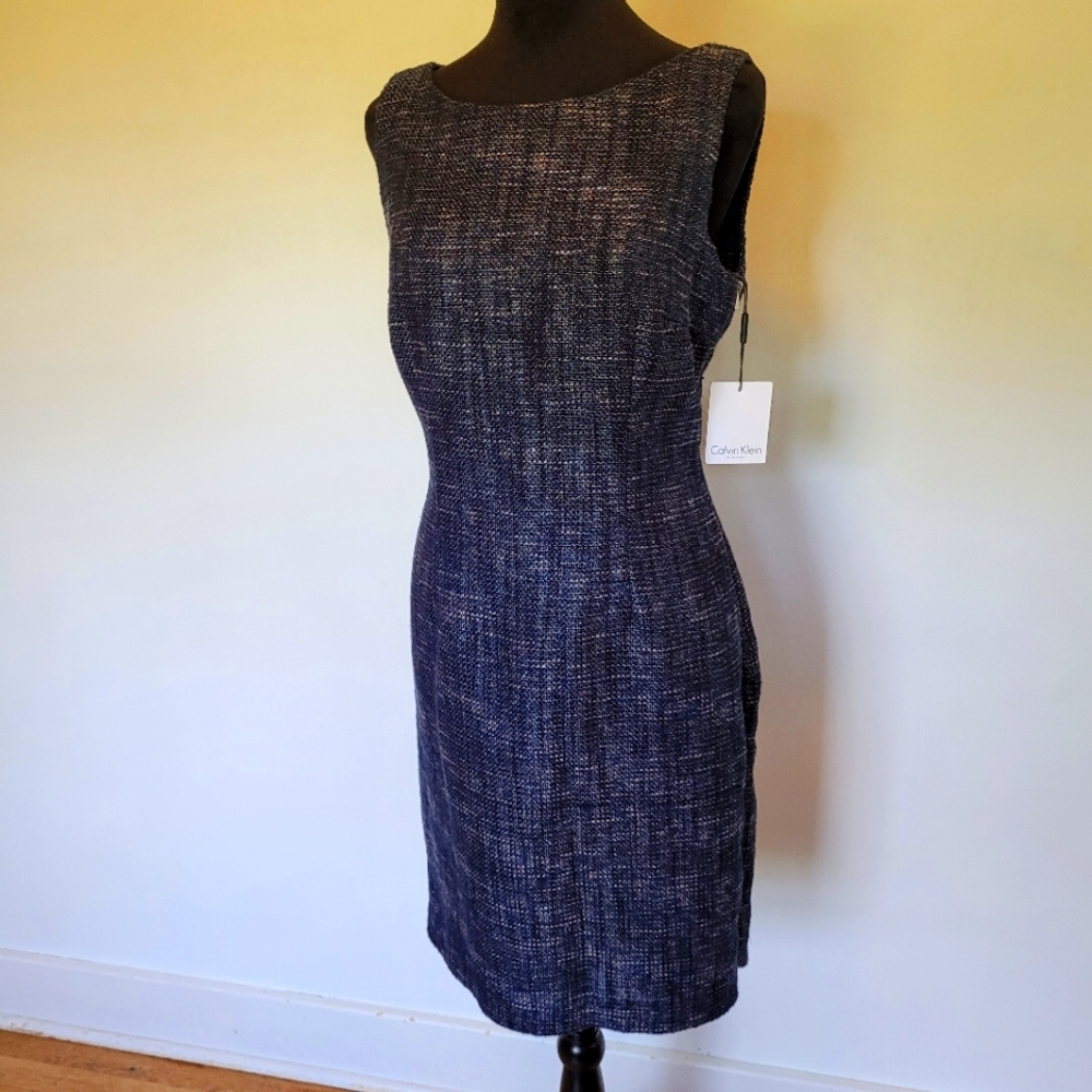 Sparkly Tweed Calvin Klein Zip Dress